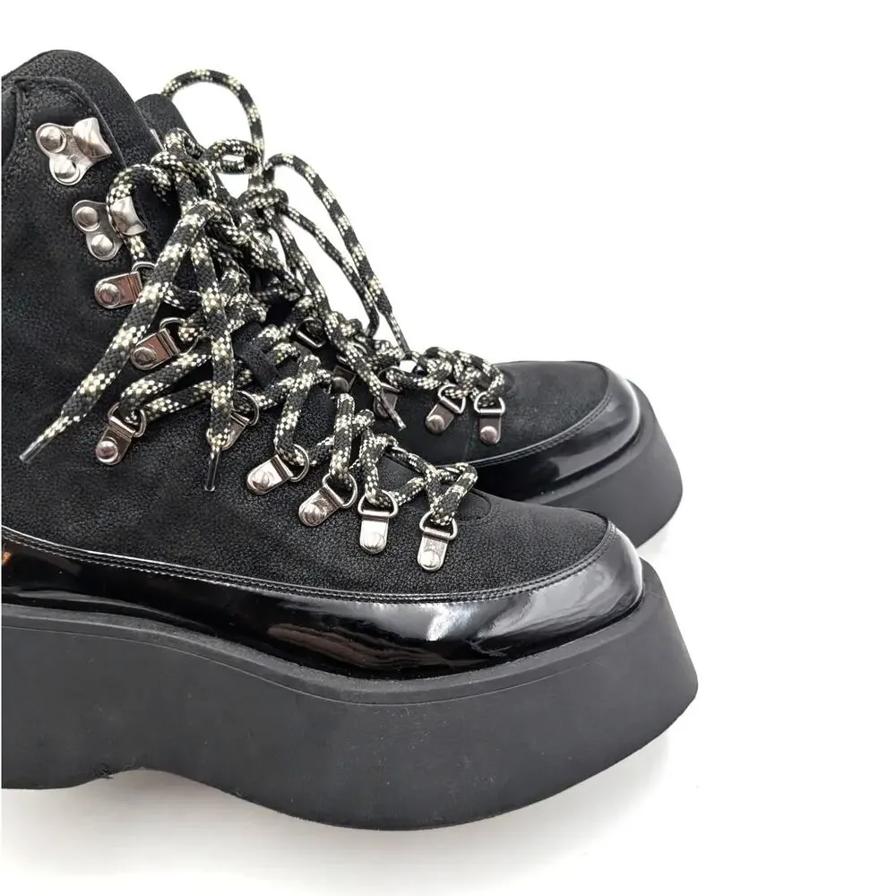 Circus NY by Sam Edelman Gail Lace-Up Platform Boot Women's Black Sz US8.5M EU39